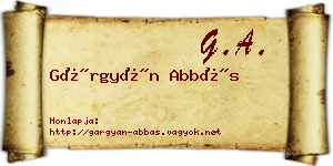 Gárgyán Abbás névjegykártya